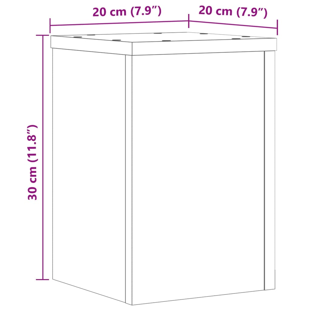 Pflanzenständer 2 Stk. Grau Sonoma 20x20x30 cm Holzwerkstoff