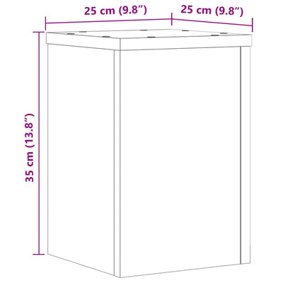 Pflanzenständer 2 Stk. Grau Sonoma 25x25x35 cm Holzwerkstoff