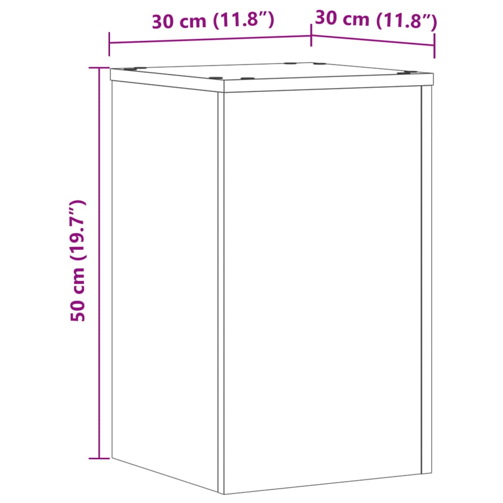 Pflanzenständer 2 Stk. Altholz-Optik 30x30x50 cm Holzwerkstoff