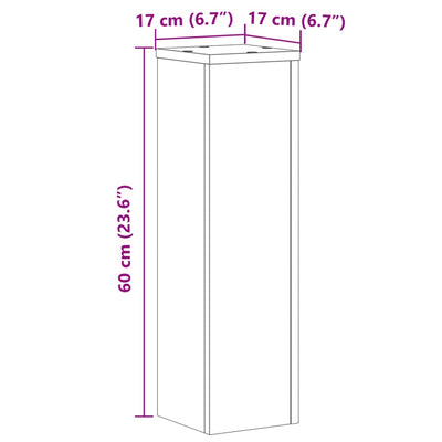 Pflanzenständer 2 Stk. Eichen-Optik 17x17x60 cm Holzwerkstoff