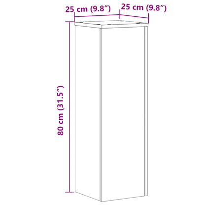 Pflanzenständer 2 Stk. Grau Sonoma 25x25x80 cm Holzwerkstoff