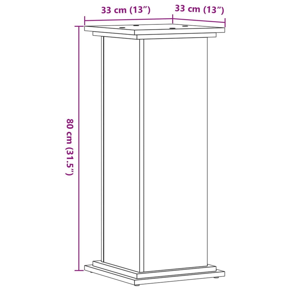 Pflanzenständer Altholz-Optik 33x33x80 cm Holzwerkstoff