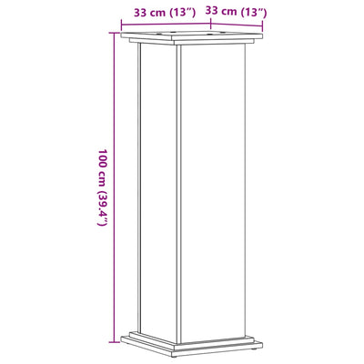 Pflanzenständer Altholz-Optik 33x33x100 cm Holzwerkstoff