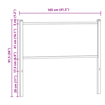 Kopfteil Räuchereiche 100 cm Holzwerkstoff und Stahl