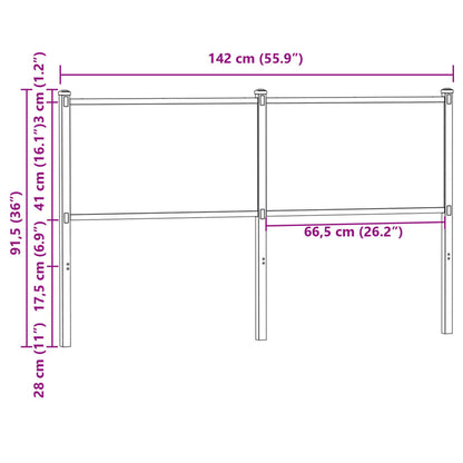 Kopfteil Räuchereiche 135 cm Holzwerkstoff und Stahl