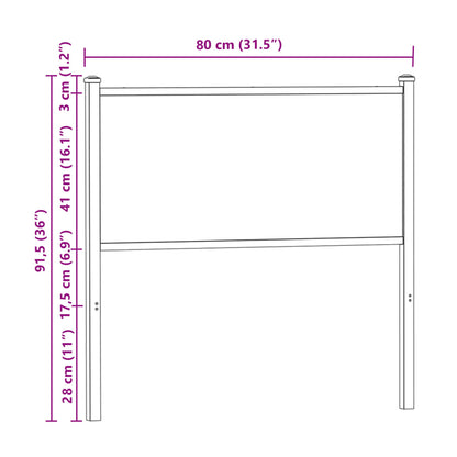 Kopfteil Sonoma-Eiche 75 cm Holzwerkstoff und Stahl