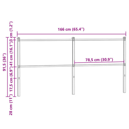 Kopfteil Sonoma-Eiche 160 cm Holzwerkstoff und Stahl