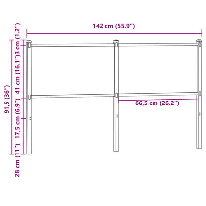 Kopfteil Braun Eichen-Optik 135 cm Holzwerkstoff und Stahl