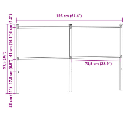 Kopfteil Braun Eichen-Optik 150 cm Holzwerkstoff und Stahl