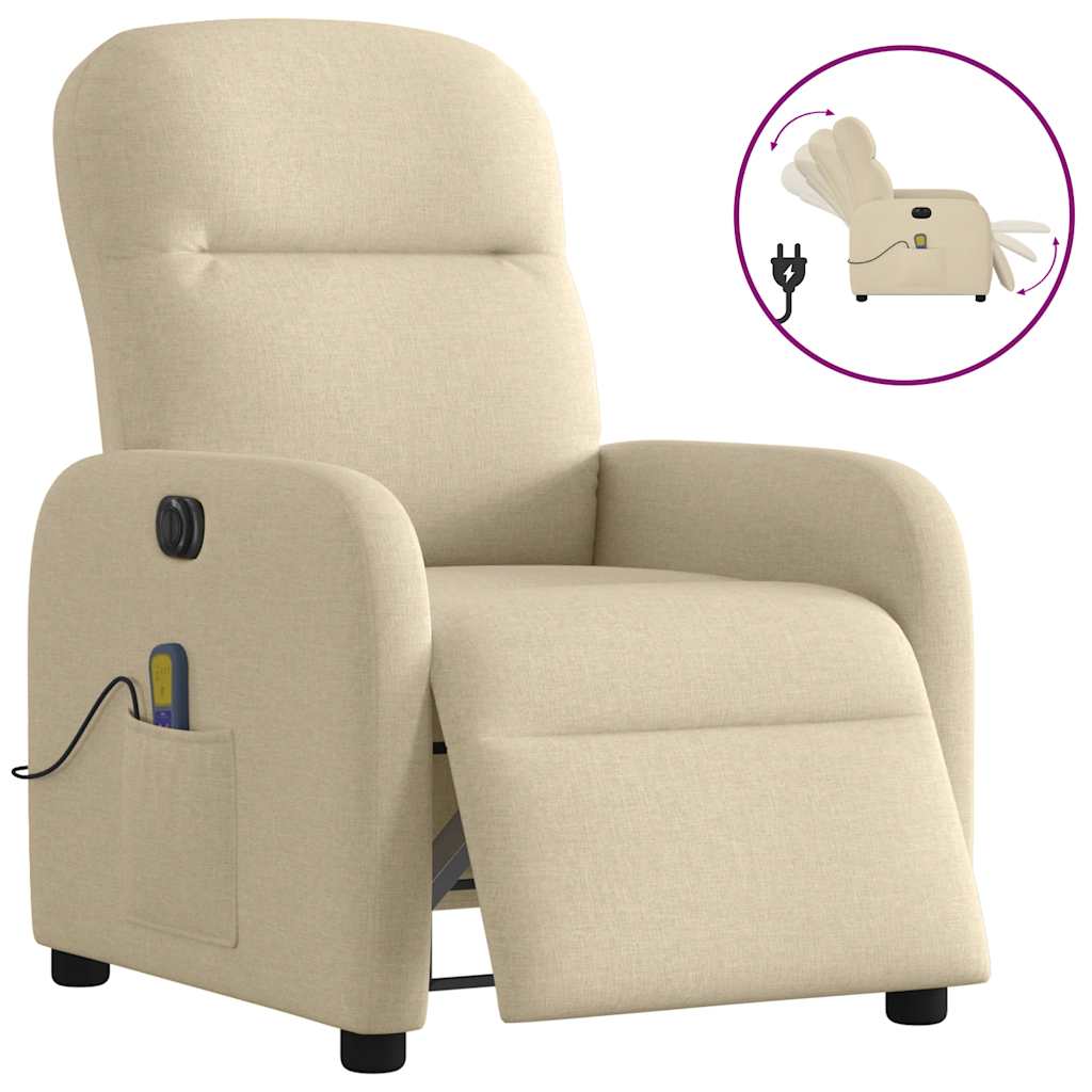 Massagesessel Elektrisch Creme Stoff