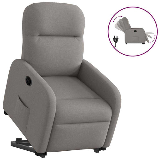 Relaxsessel mit Aufstehhilfe Elektrisch Taupe Stoff