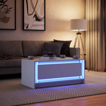 LED-Couchtisch Weiß Holzwerkstoff