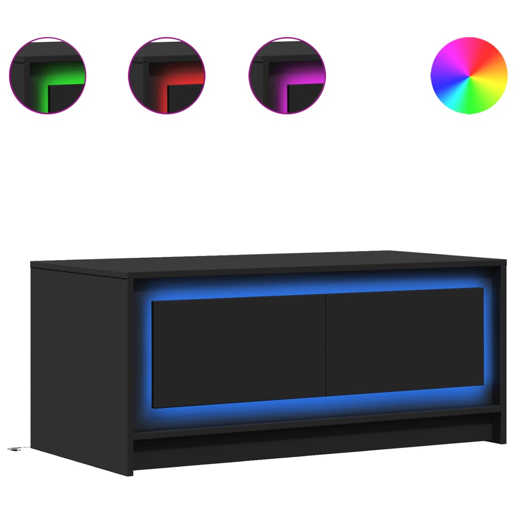 LED-Couchtisch Schwarz Holzwerkstoff