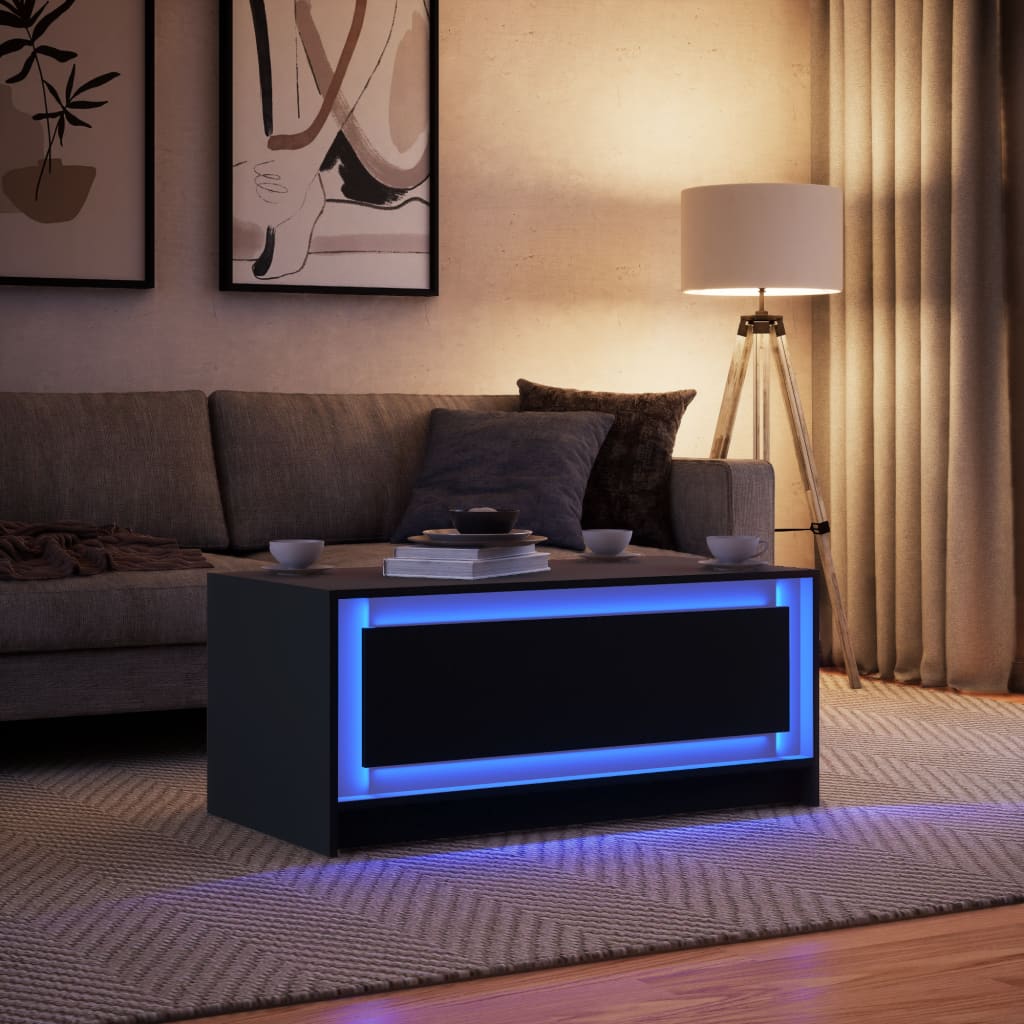 LED-Couchtisch Schwarz Holzwerkstoff