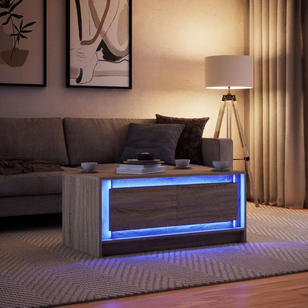 LED-Couchtisch Sonoma-Eiche Holzwerkstoff