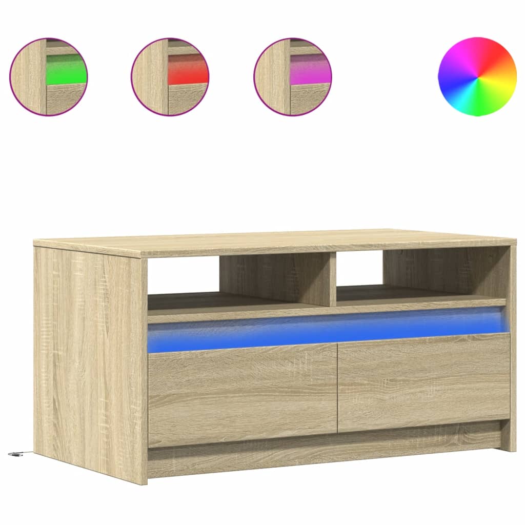 LED-Couchtisch Sonoma-Eiche Holzwerkstoff