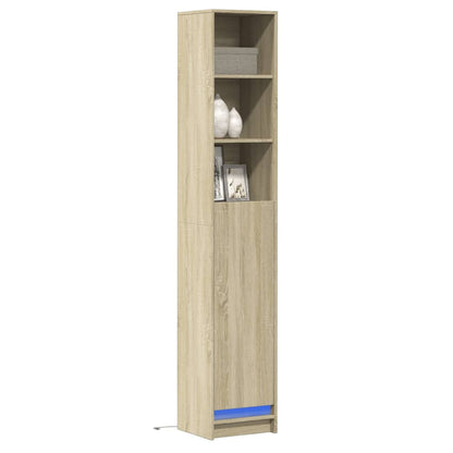 LED-Sideboard Sonoma-Eiche 36x32,5x200 cm Holzwerkstoff