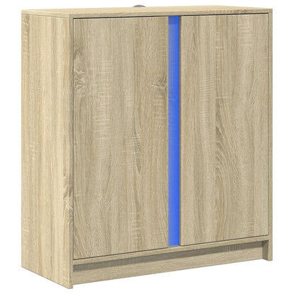 LED-Sideboard Sonoma-Eiche 77x34x85 cm Holzwerkstoff