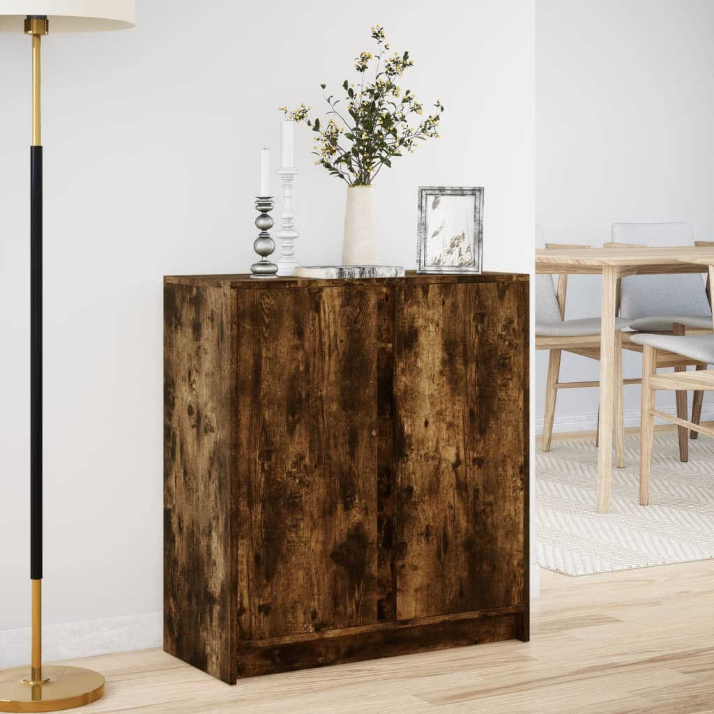 LED-Sideboard Räuchereiche 77x34x85 cm Holzwerkstoff