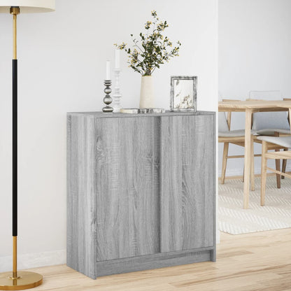 LED-Sideboard Grau Sonoma 77x34x85 cm Holzwerkstoff