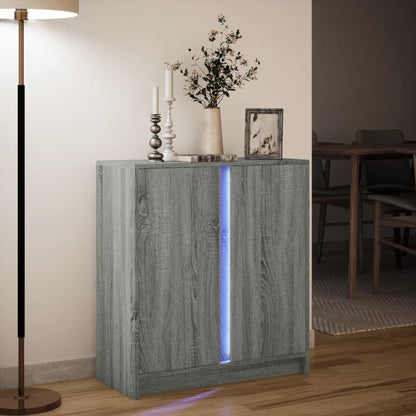 LED-Sideboard Grau Sonoma 77x34x85 cm Holzwerkstoff