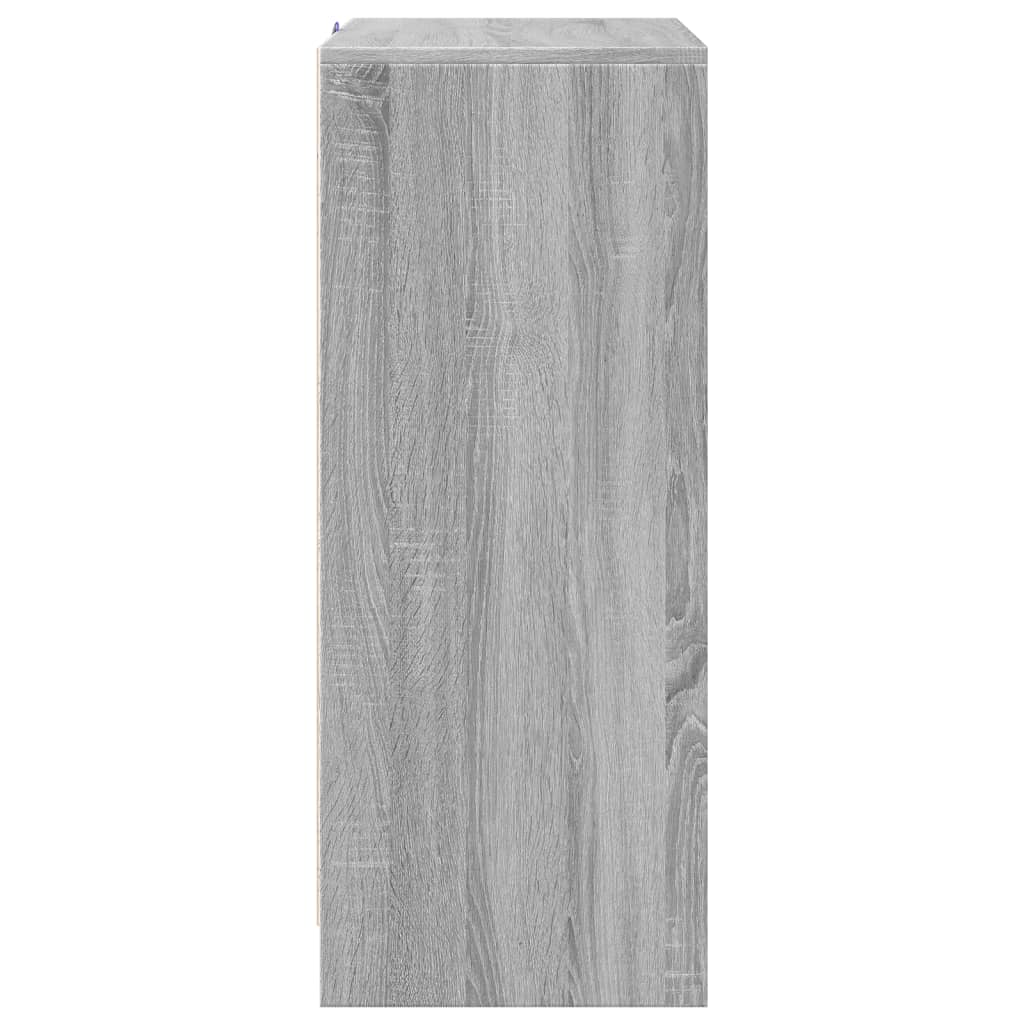 LED-Sideboard Grau Sonoma 77x34x85 cm Holzwerkstoff