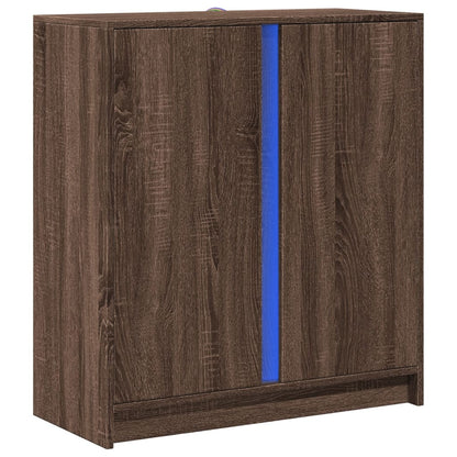 LED-Sideboard Braun Eichen-Optik 77x34x85 cm Holzwerkstoff