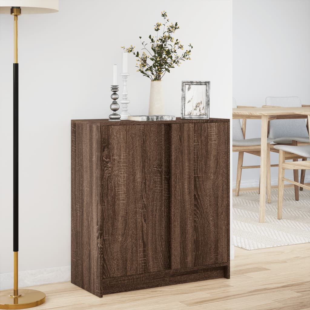 LED-Sideboard Braun Eichen-Optik 77x34x85 cm Holzwerkstoff