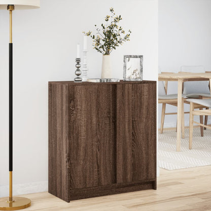 LED-Sideboard Braun Eichen-Optik 77x34x85 cm Holzwerkstoff