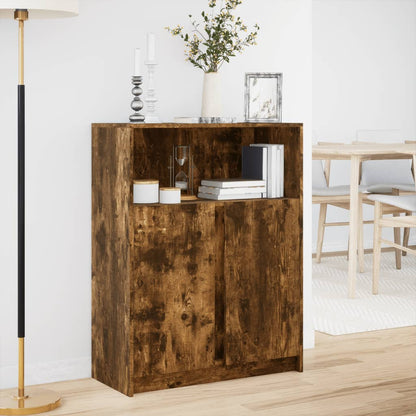 LED-Sideboard Räuchereiche 77x34x100 cm Holzwerkstoff