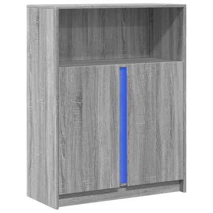 LED-Sideboard Grau Sonoma 77x34x100 cm Holzwerkstoff