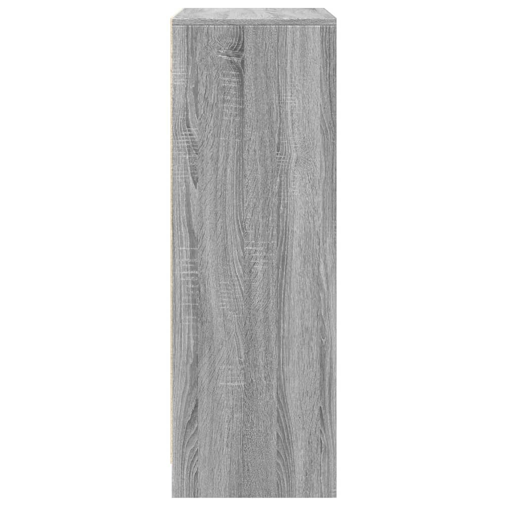 LED-Sideboard Grau Sonoma 77x34x100 cm Holzwerkstoff