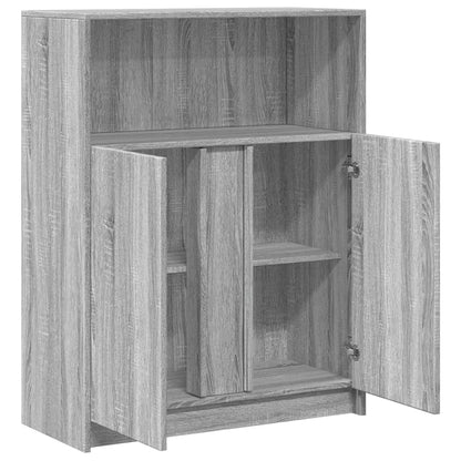 LED-Sideboard Grau Sonoma 77x34x100 cm Holzwerkstoff