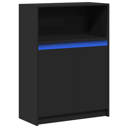 Sideboard mit LED Schwarz 72x34x100 cm Holzwerkstoff