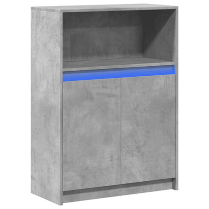 Sideboard mit LED Betongrau 72x34x100 cm Holzwerkstoff