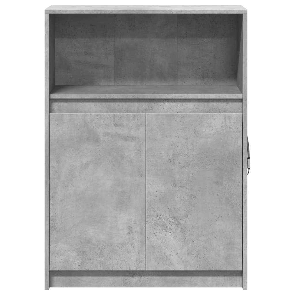 Sideboard mit LED Betongrau 72x34x100 cm Holzwerkstoff