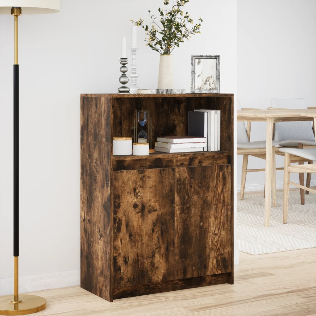 Sideboard mit LED Räuchereiche 72x34x100 cm Holzwerkstoff