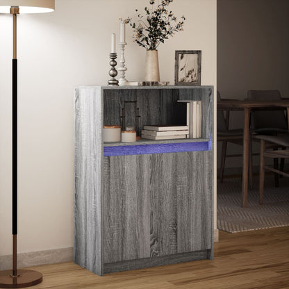 Sideboard mit LED Grau Sonoma 72x34x100 cm Holzwerkstoff