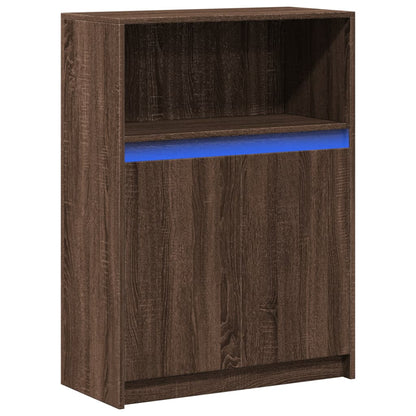 Sideboard mit LED Braun Eichen-Optik 72x34x100 cm Holzwerkstoff