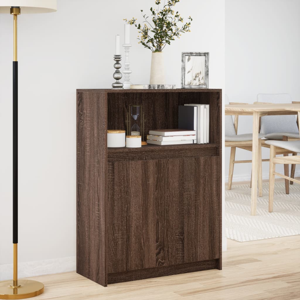 Sideboard mit LED Braun Eichen-Optik 72x34x100 cm Holzwerkstoff