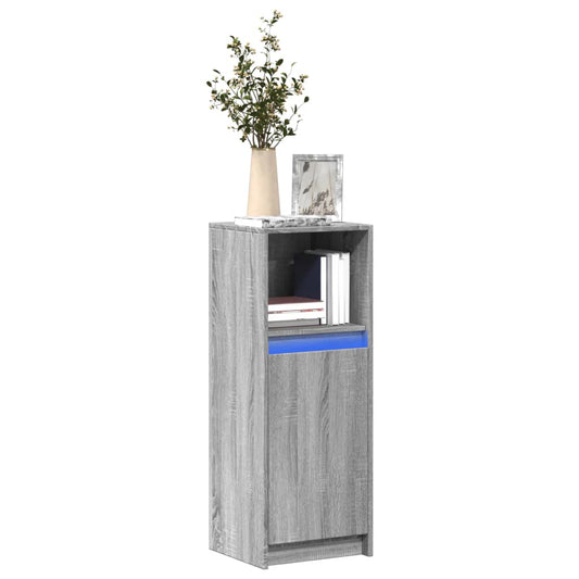 LED-Sideboard Grau Sonoma 38x34x100 cm Holzwerkstoff