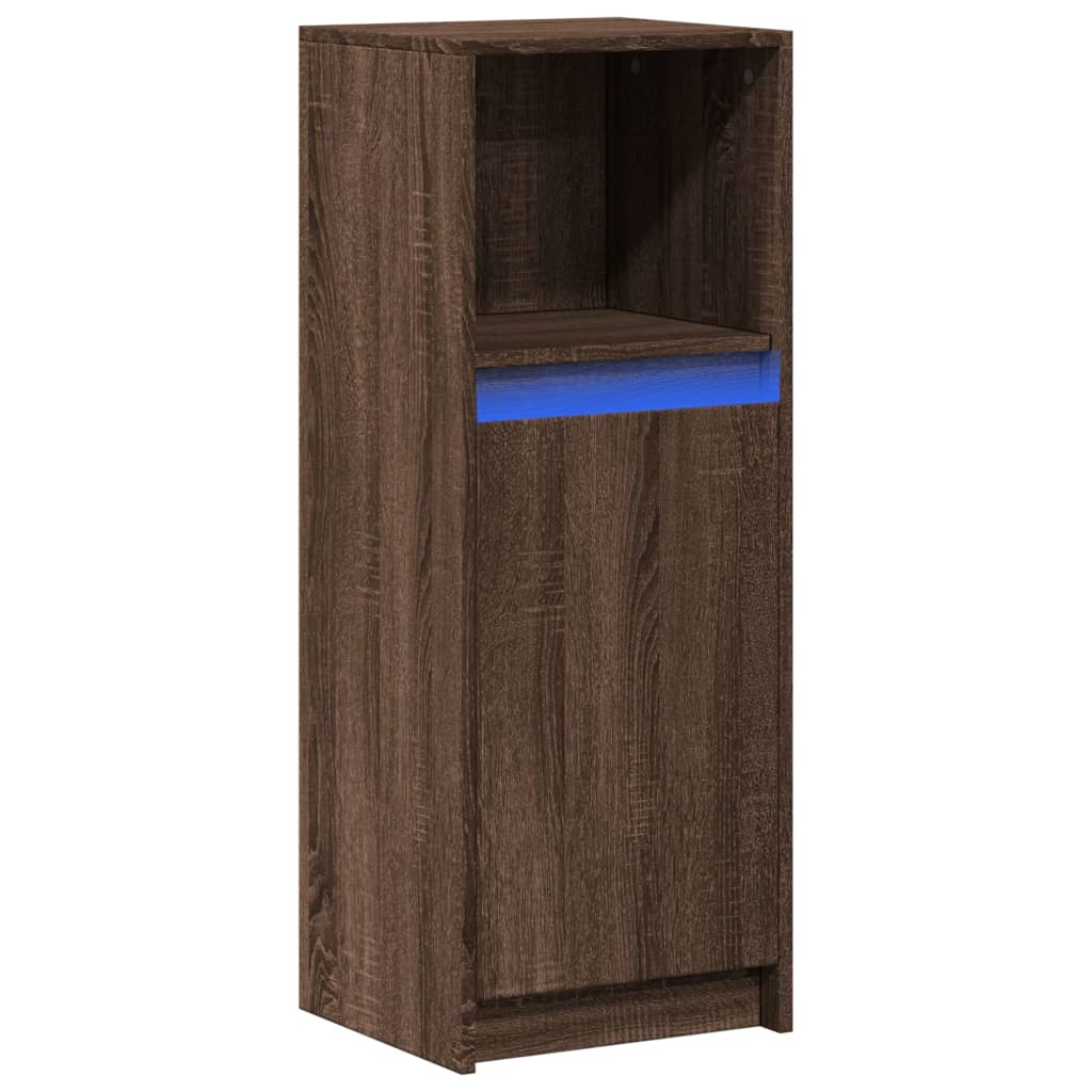 LED-Sideboard Braun Eichen-Optik 38x34x100 cm Holzwerkstoff