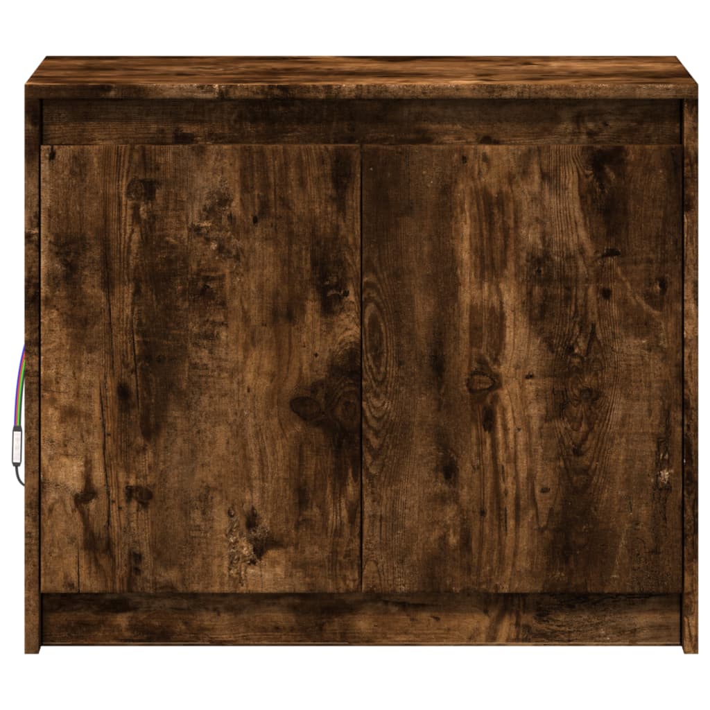 LED-Sideboard Räuchereiche 72x34x61 cm Holzwerkstoff