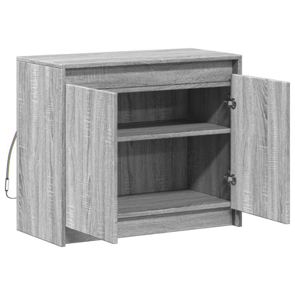 LED-Sideboard Grau Sonoma 72x34x61 cm Holzwerkstoff