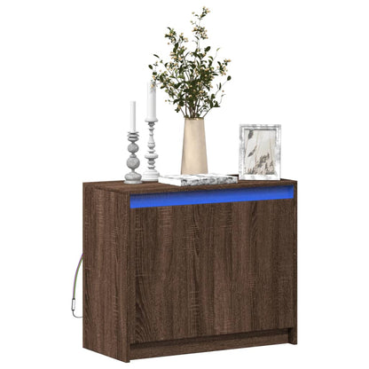 LED-Sideboard Braun Eichen-Optik 72x34x61 cm Holzwerkstoff