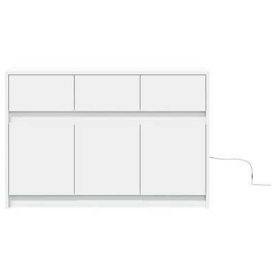 TV-Schrank mit LED-Beleuchtung Weiß 91x34x61 cm Holzwerkstoff