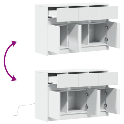 TV-Schrank mit LED-Beleuchtung Weiß 91x34x61 cm Holzwerkstoff