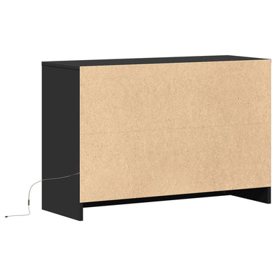 TV-Schrank mit LED-Beleuchtung Schwarz 91x34x61cm Holzwerkstoff