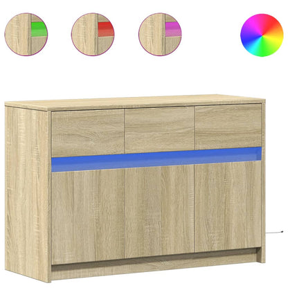 TV-Schrank mit LED-Beleuchtung Sonoma-Eiche 91x34x61 cm