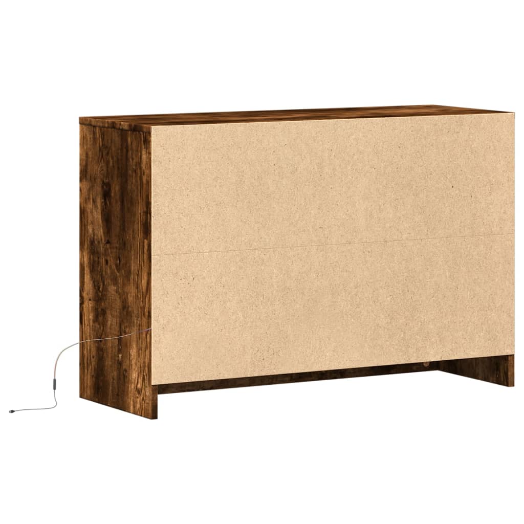 TV-Schrank mit LED-Beleuchtung Räuchereiche 91x34x61 cm